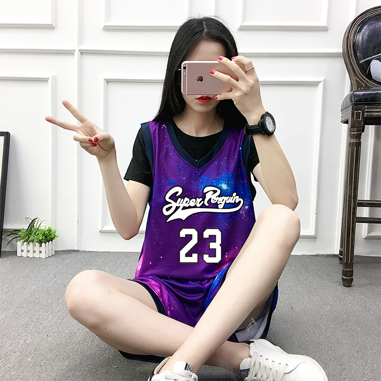 券后55.00元ins风星空紫女款背心定制篮球服