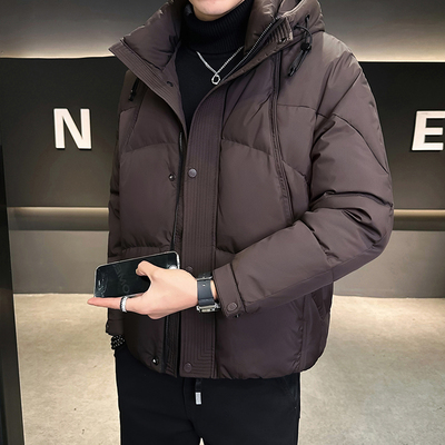 爆款羽绒服男装冬季加厚2024新款短款潮牌帅气时尚高级感连帽外套