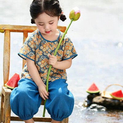 大唐的夏天儿童汉服唐褙子套装