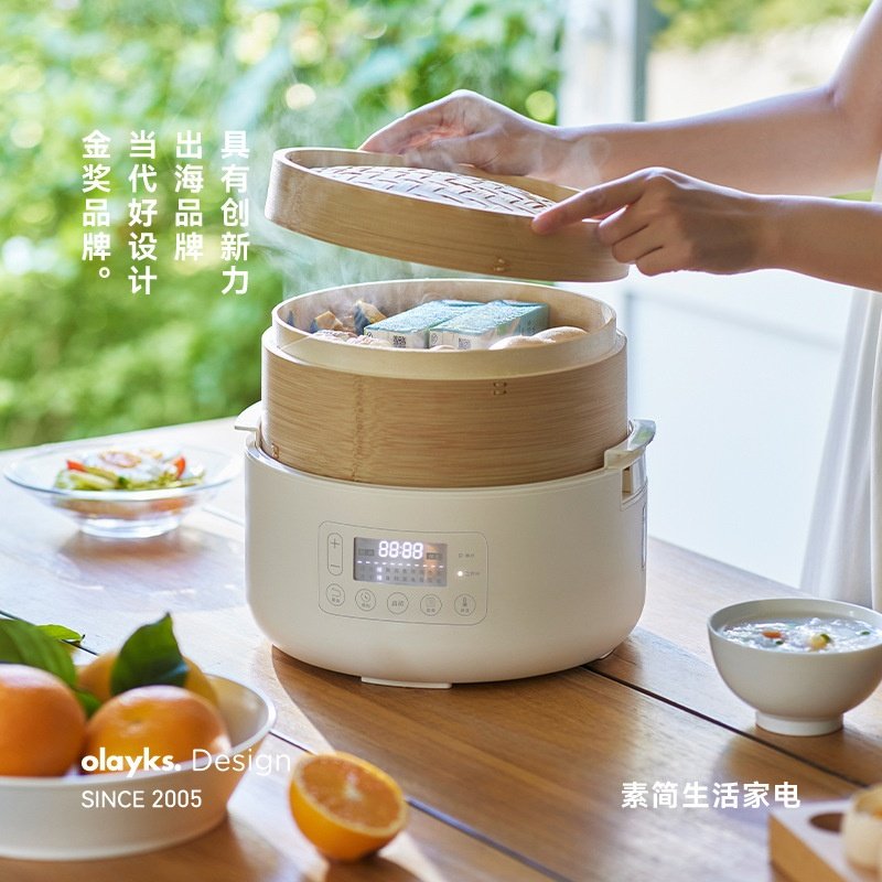 olayks立时竹笼电蒸锅蒸煮小笼包馒头包子多功能预约家用早餐机,厨房电器,商用蒸炉/商用蒸包炉,淘宝优惠券,粉丝福利购,淘宝优惠卷