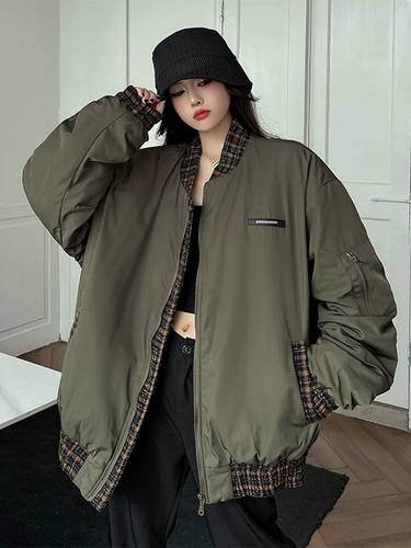 Зеленая ретро куртка, бейсбольная демисезонная осенняя форма, пуховик для влюбленных, в американском стиле