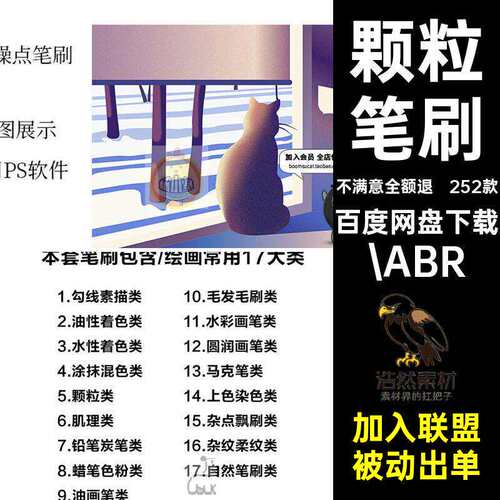 252款复古颗粒粗糙手绘噪杂PS做旧绘插画252款散.ABR