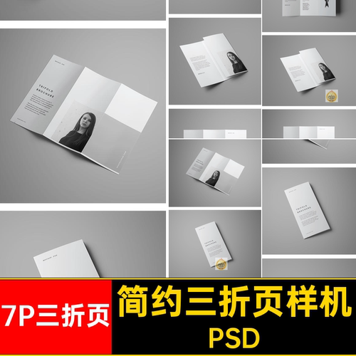 简约三折页样机PSD效果款37P三折页模板产品手册贴图7贴图PSD贴图
