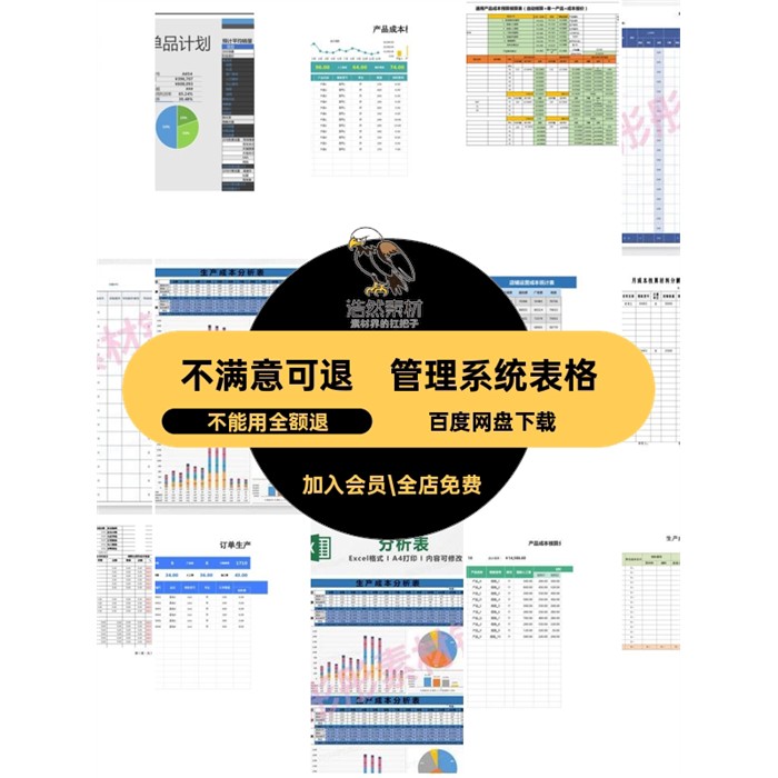 项目成本核算表产品利润excel表格管理系统统计明细预测生产