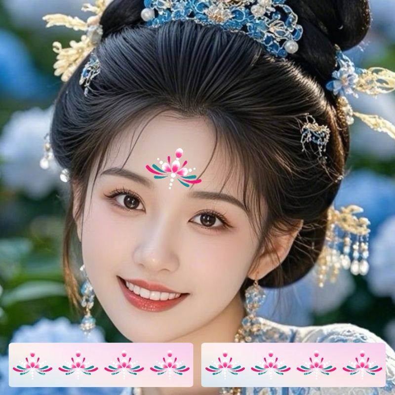 儿童眉心额头贴纸防水元旦舞台表演古风印花学生汉服花钿古装女孩,家居饰品,其他贴饰,淘宝优惠券,粉丝福利购,淘宝优惠卷