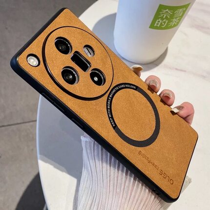 适用于OPPOfindx7磁吸手机壳Reno12Pro新款findX6羊巴皮5亲肤手感11全包防摔10个性9高级感8秋冬季节一加Ace3