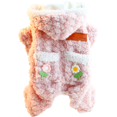 Accope猫咪狗狗绒绒花四脚棉衣