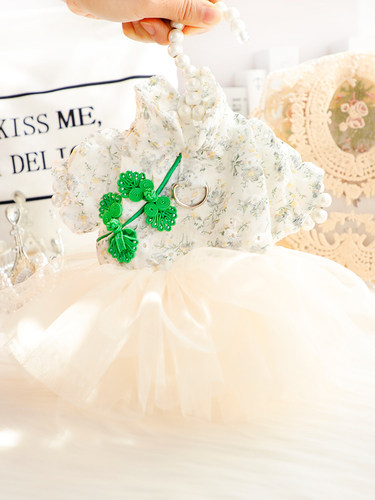 狗装春夏瘦猫公主裙小河旗袍覆古纱裙小尺寸狗泰迪宠物5586