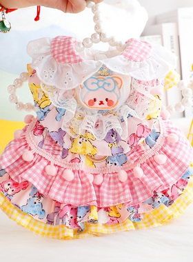 狗狗衣服春夏薄款猫咪公主裙可牵引娃娃洛丽塔小型犬泰迪宠物4779