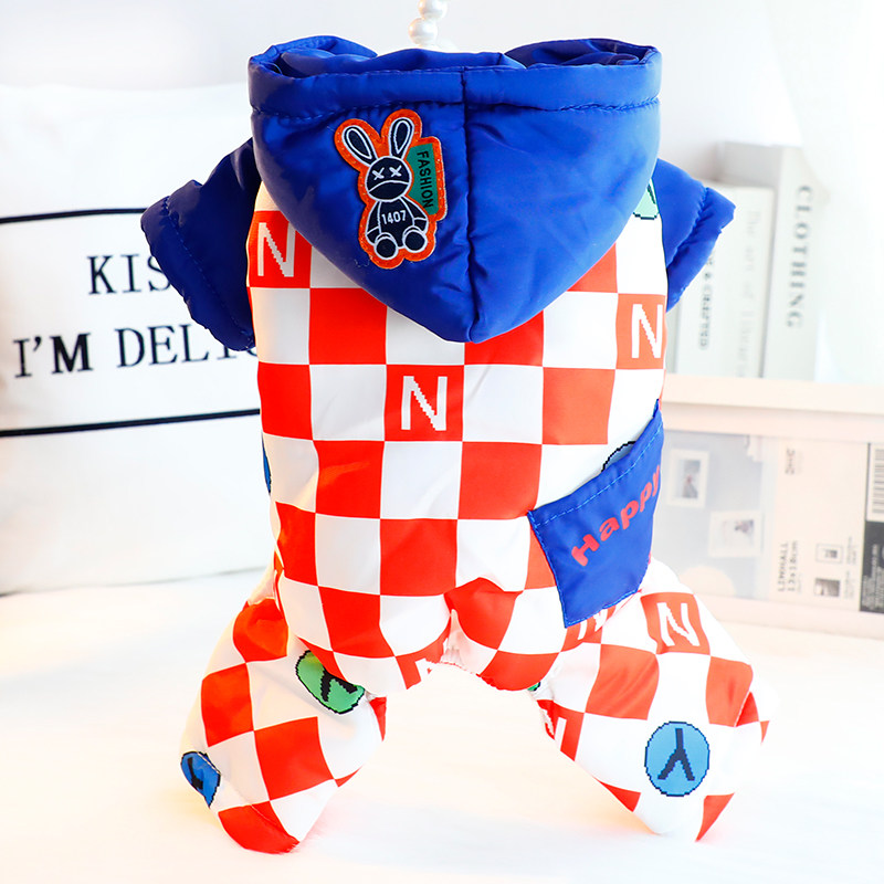 狗狗衣服秋冬装厚款棋盘格带帽四腿可牵引棉衣小型犬泰迪宠物6476,宠物/宠物食品及用品,狗宠物服装/雨衣,淘宝优惠券,粉丝福利购,淘宝优惠卷