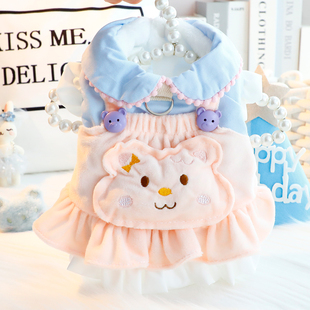 狗狗衣服秋冬装厚款猫公主裙背带棉衣甜美牵引小型犬比熊宠物6854