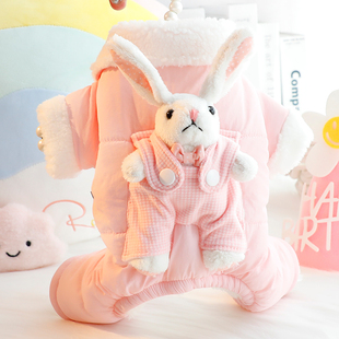 厚款 狗狗衣服秋冬装 包肚子护肚子毛绒背带四腿小型犬泰迪宠物4825