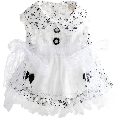 Accope猫咪狗狗黑玫瑰碎花洛丽塔