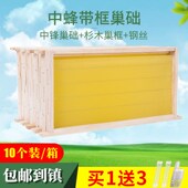带框巢础中蜂巢框成品全杉木蜂具巢脾10个装 中蜂巢础全套养蜂工具