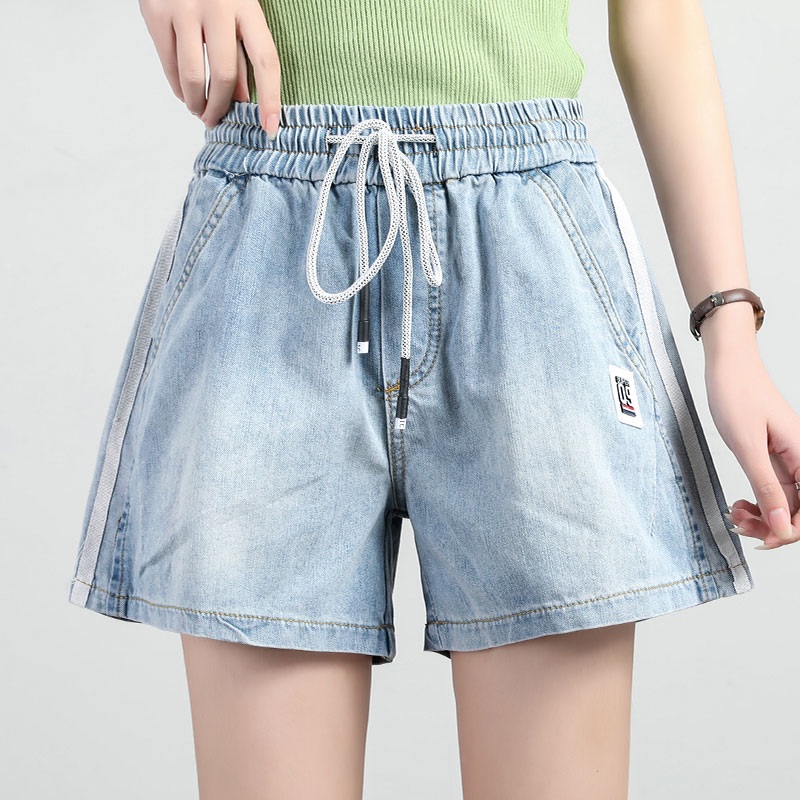 cowboy shorts lady Elastic Paige Easy Broad leg 2020 summer new pattern Korean Edition Show thin Broad leg stripe Hot pantsin the Women's clothing/Boutique , Jeans  category - from Buy2taobao.com to provide professional Taobao agent buy service