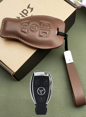 老款奔驰c200l钥匙套18款GLC26019款GLC300C级GLAGLK车真皮壳包扣