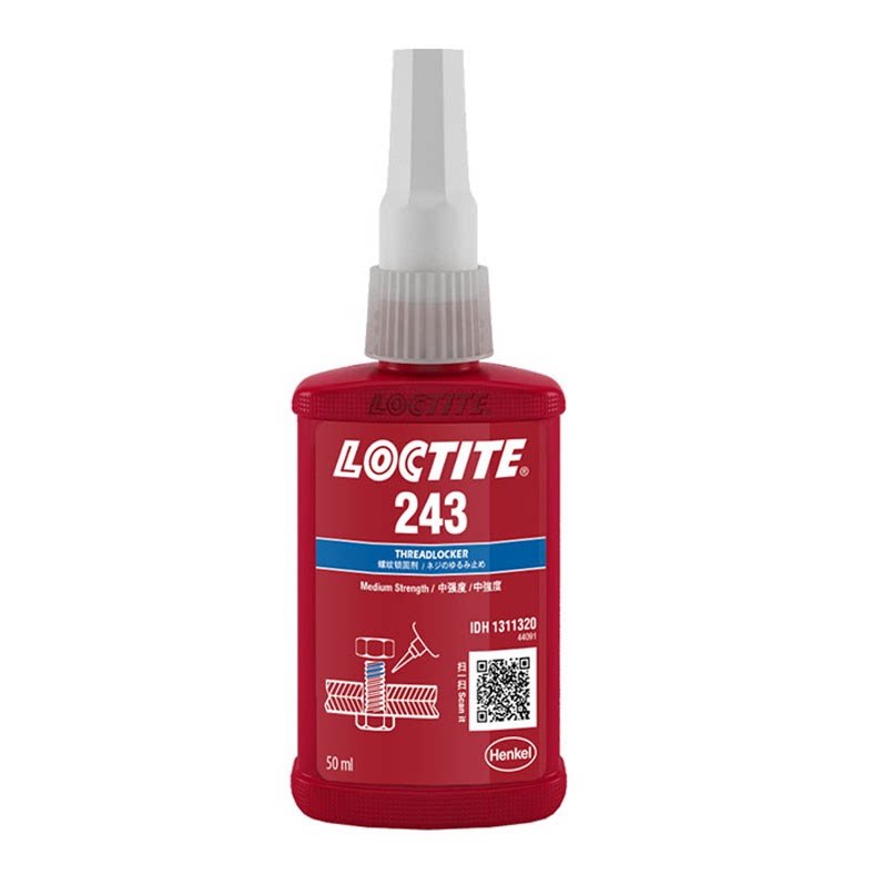 乐泰243中强度蓝色金属螺纹锁固剂 厌氧型螺丝紧固剂胶水