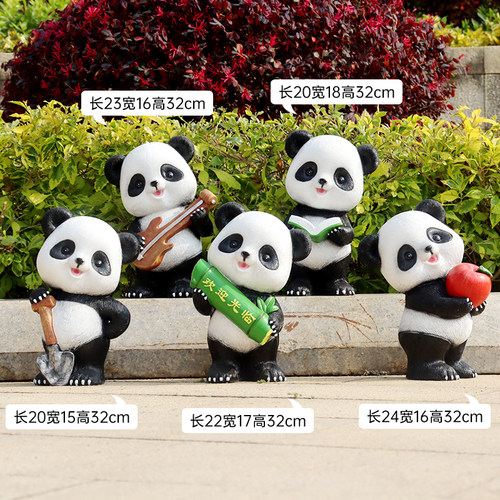 仿真小熊猫树脂庭院摆件