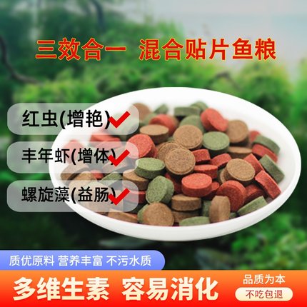 贴片鱼食小型鱼孔雀鱼鱼粮灯科斗鱼观赏鱼热带鱼饲料通用型丰年虾
