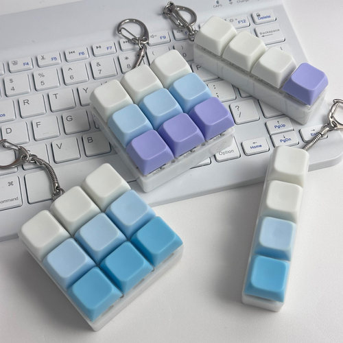 彩色渐变键盘键帽解压钥匙扣