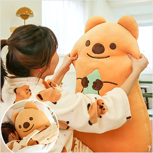 韩国代购Quokka短尾矮袋鼠柿子椒熊大抱枕玩偶毛绒公仔靠枕熊靠垫