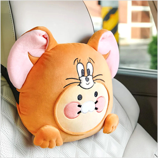 韩国代购KAKAO FRIENDS猫和老鼠联名汽车用颈枕靠垫安全带套2件套