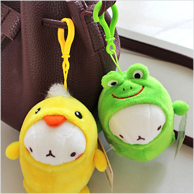 韩国代购molang/土豆兔变身动物鸡/青蛙/猫/老虎猪毛绒公仔包挂件