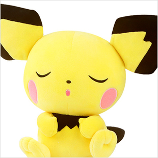 韩国代购宝可梦神奇宝贝闭眼睡觉皮卡丘公仔/基拉祈毛绒玩具玩偶