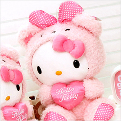 韩国代购sanrio三丽鸥抱心hellokitty泰迪熊小熊玩偶大号毛绒公仔