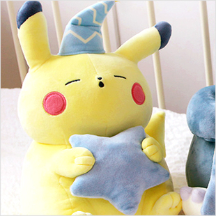 韩国代购进口精灵宝可梦睡觉皮卡丘/卡比兽/拉普拉斯公仔毛绒玩具