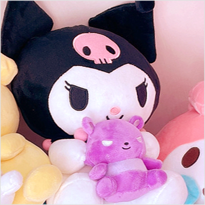 韩国代购sanrio库洛米抱熊玩偶/抱小熊kuromi酷洛米公仔/毛绒娃娃