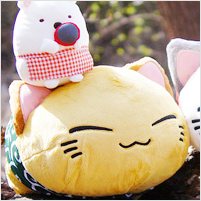 韩国代购进口日本瞌睡猫睡眠猫公仔靠枕靠垫毛绒玩具玩偶猫猫娃娃