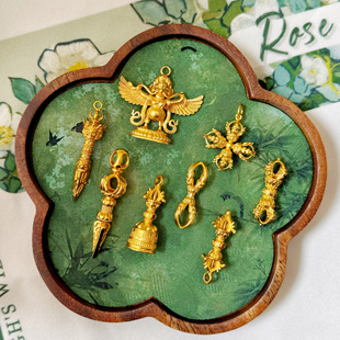 金店同款沙金藏式大鹏金翅鸟普巴金刚杵降魔杵护身符吊坠男女复古