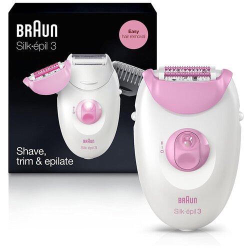 BRAUN博朗Silk-epil 3 3-270 女士剃毛器 全身刮毛粉色电动脱毛器
