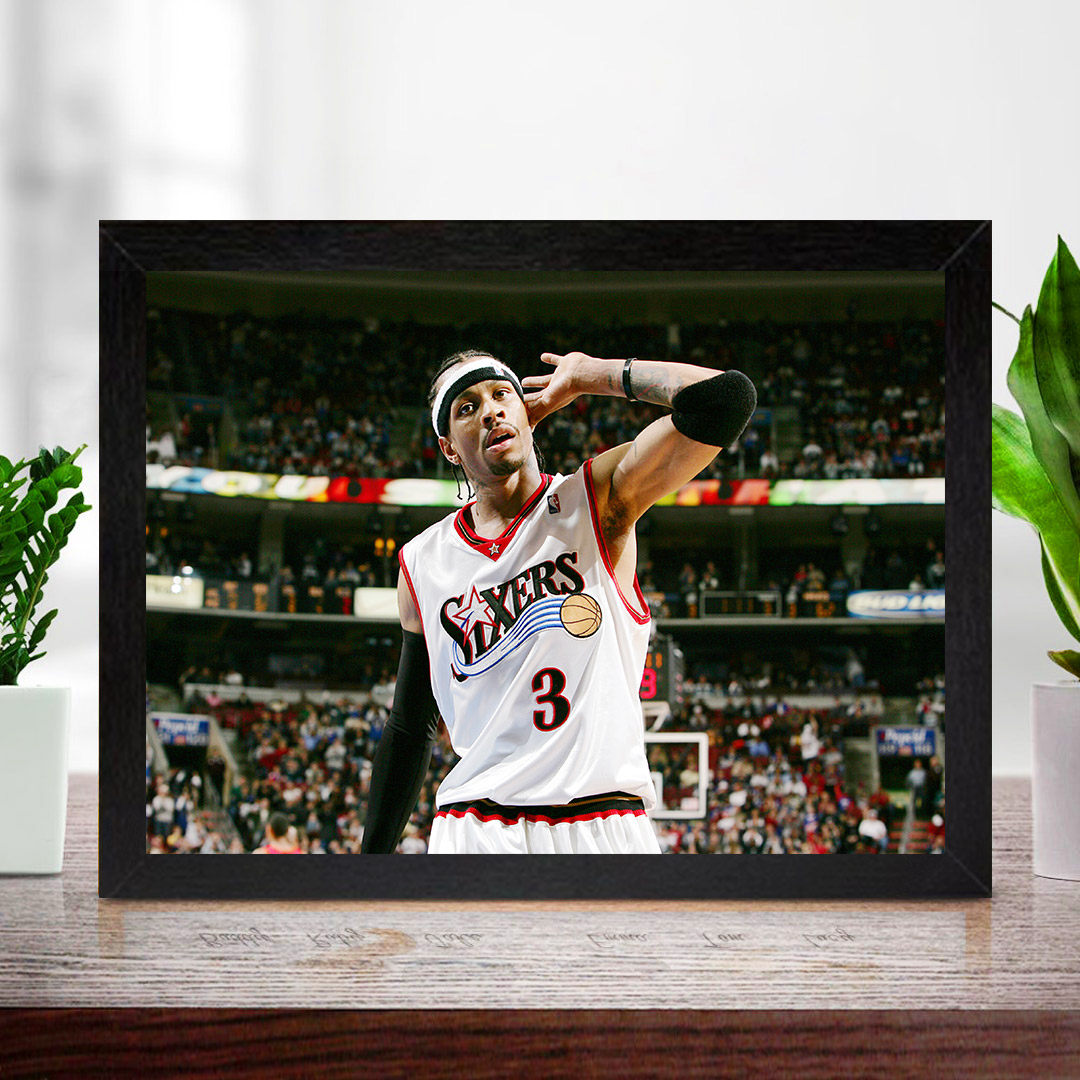 艾弗森海报NBA篮球星照片相框摆台卧室房间有框挂墙上宿舍画框diy