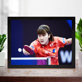 大藤沙月实木相框摆台卧室房间有框挂墙上乒乓球馆宿舍画框装饰画