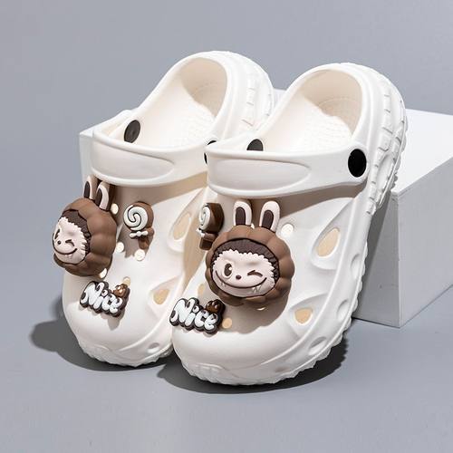 拉布布儿童洞洞鞋男女童夏天卡通包头户外防滑凉拖鞋宝宝沙滩鞋夏
