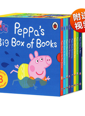儿童英文绘本 Peppa Pig Peppa's big box of books 小猪佩奇8册套装 粉红猪小妹 儿童英语启蒙纸版书 宝宝睡前故事图画书进口原版