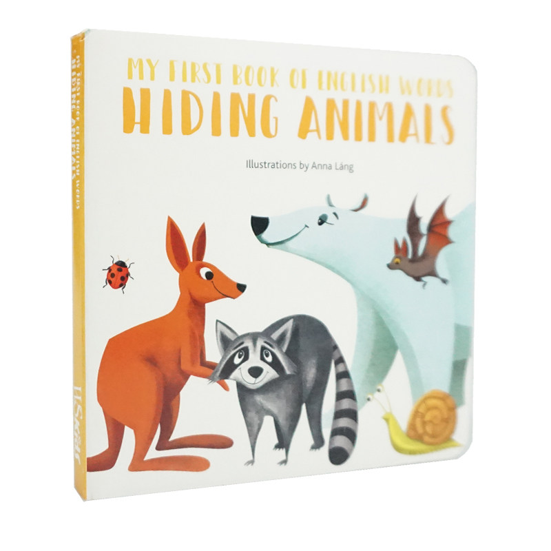 进口英文原版 Hiding Animals. My First Book of English Words 隐藏动物。我的第一本英语单词书 儿童英语启蒙阅读绘本 纸板书