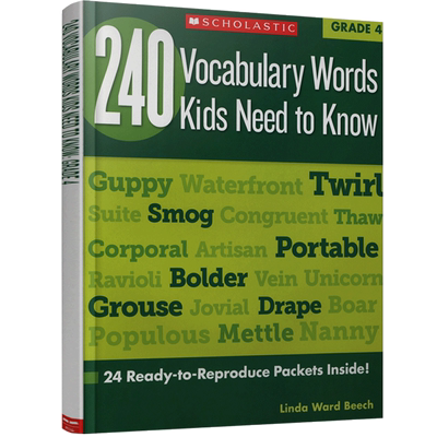 240 Vocabulary Words Kids Need to Know: Grade 4 进口英文原版 四年级孩子需要知道的240个单词词汇 教辅词典