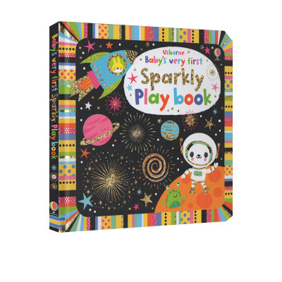 英文原版进口 Usborne Baby's Very First：Sparkly Playbook 异型纸板触摸书 闪亮片设计洞洞书 儿童英语启蒙认知绘本故事书