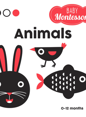 进口英文原版 My First Book the Animals. Baby Montessori 我的第一本书《动物》。蒙台梭利婴儿 儿童英语启蒙阅读绘本 纸板书