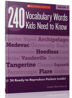 240 Vocabulary Words Kids Need to Know, Grade 5 进口英文原版词典 五年级孩子需要知道的240个单词