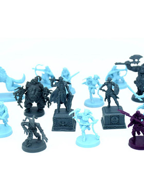 L2库 魔幻桌游模型 黑色蓝色怪物战士狼兽人