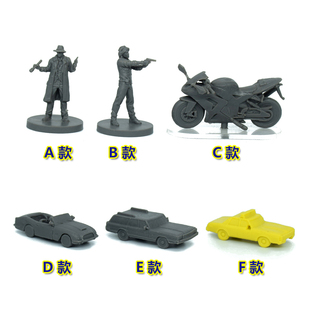 布鲁克城桌游模型 调查员男子女子探险者冒险者幸存者 汽车摩托车