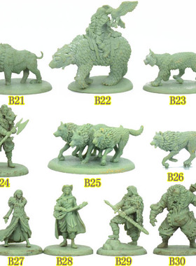冰与火之歌桌游模型 1:48兵人模型 战棋跑团古代英雄人物 绿色B21