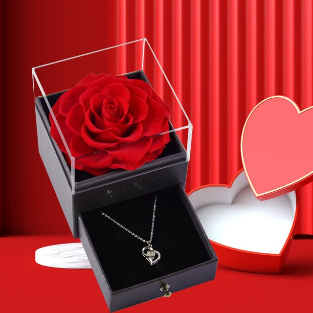 valentines day gift for girlfriend eternal rose flowers jewe