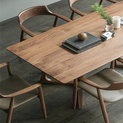 北美黑胡桃木餐桌全实木大板桌长方形北欧工作台现代简约书桌茶桌
