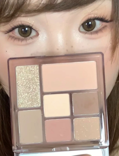 天选早八盘!橘朵七色眼影盘26原木盘低饱和粉棕大地色腮红一体盘