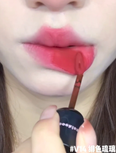 木柯诗唇泥v14冷调正红洋红玫红色莓果色口红冷橄榄皮显白女团色